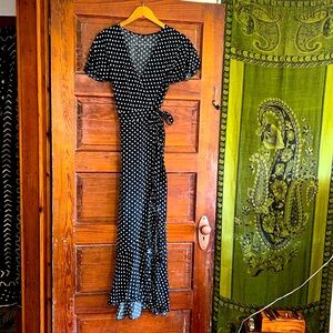 Polk a dot maxi wrap dress size m